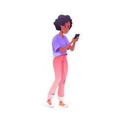 Young African American Woman Using Smartphone