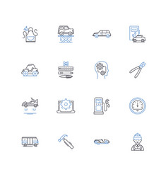 Business Support Line Icons Collection Consulting