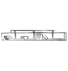 Isolated Sketch Of A Wooden Bookcase Furniture