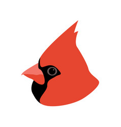 Cardinal Bird Head Flat Style