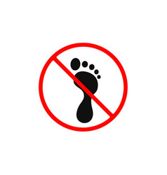 No Foot Prints Sign Footprint Icon Isolated