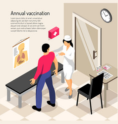 Nurse And Patient During Vaccination Isometric