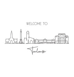 One Continuous Line Drawing Toulouse City