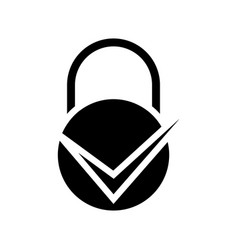 Padlock Checkmark Icon Logo