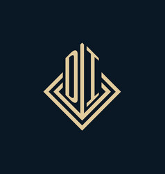 Initials Di Logo Rhombus Lines Shape Style Luxury