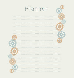 Planner Template In Steampunk Style With Gears