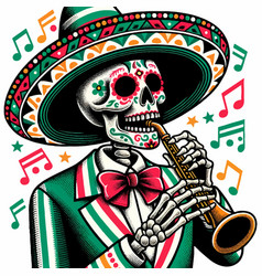 Mariachi Trumpet Player Day Of The Dead