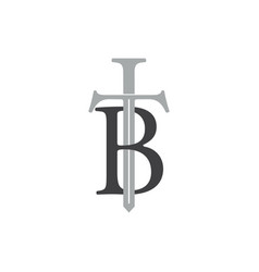 Letter Tb Sword Design Logo