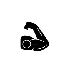 Mentally Strong Women Black Glyph Icon