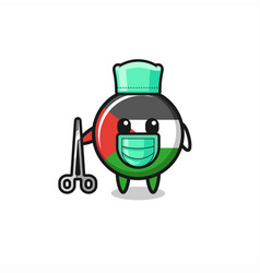 Surgeon Palestine Flag Mascot Character