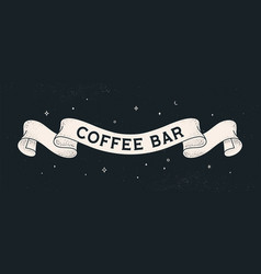 Coffee Bar Old School Vintage Ribbon