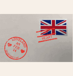 Postage Stamp Envelope With Uk Flag