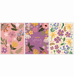 Spring Vertical Background Colorful Art Set