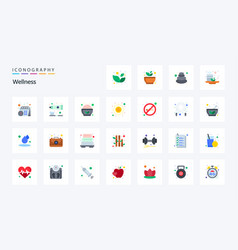 25 Wellness Flat Color Icon Pack