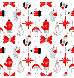 Christmas Tree Toys Seamless Pattern Decorative