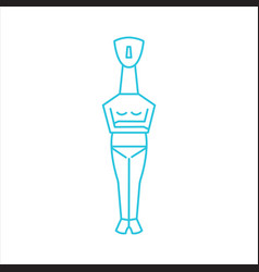 Cycladic Art Statue From Blue Icon Set