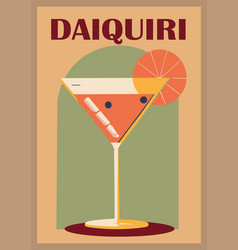 Daiquiri Cocktail Retro Poster Wall Art