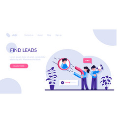 Find Leads Flat Concept New Customer