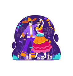 A Catrina Couple With Traditional Mexican