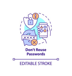 Do Not Reuse Passwords Concept Icon