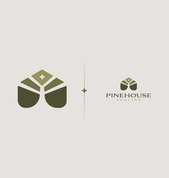 Pine House Residence Monoline Logo Template