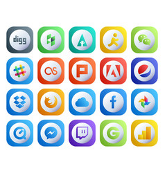 20 Social Media Icon Pack Including Photo Icloud