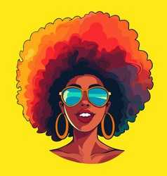 Beautiful Girl With Afro Hairstyle And Sunglasses