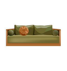 Green Sofa Flat Modern Fabric