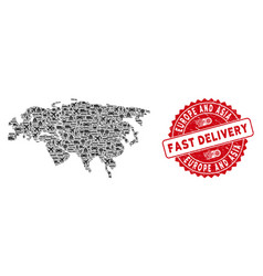 Delivery Collage Europe And Asia Map