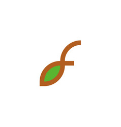 Letter F Tree Geometric Symbol Simple Logo