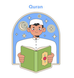 Quran Reading Flat Image