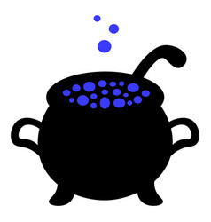 Cauldron With Blue Bubbles Of Boiling Potion