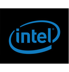 Intel Brand Logo Symbol Black And Blue Design