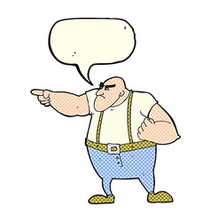 Cartoon Angry Tough Guy Pointing With Speech