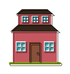 Family Home Or Two Story House Icon Image