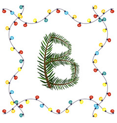 Letter B From Green Christmas Tree