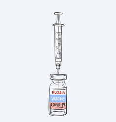 Russia Coronavirus Vaccine Drawing Hand Drawn