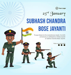 Subhash Chandra Bose Jayanti Banner Design