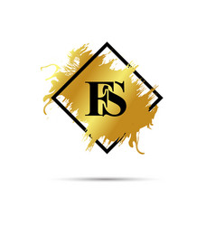 Gold Fs Logo Symbol Art Design