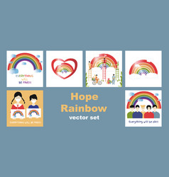 Hope Coronavirus Rainbow Set Motivational Slogan