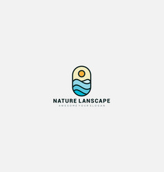 Nature Landscape Logo Design Template