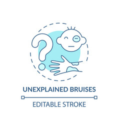 Unexplained Bruises Turquoise Concept Icon