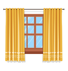 Curtains On Window Isolated Icon Blinders