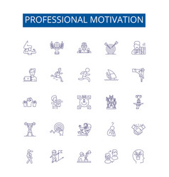 Professional Motivation Line Icons Signs Set