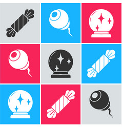 Set Candy Eye And Magic Ball Icon