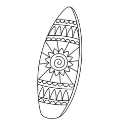 Surfboard Summer Isolated Coloring Page For Kids