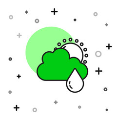 Filled Outline Cloud With Rain And Sun Icon