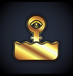 Gold Periscope In The Waves Above The Water Icon