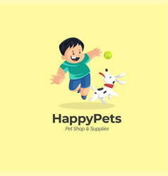 Happy Pets Mascot Logo