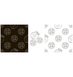 Monochrome Seamless Pattern Set In Hand Draw